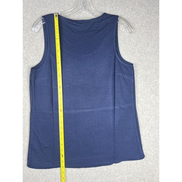 Colleen Lopez Blouse Womens Medium Blue Sleeveless Tank Top Layering Piece - Picture 9 of 12